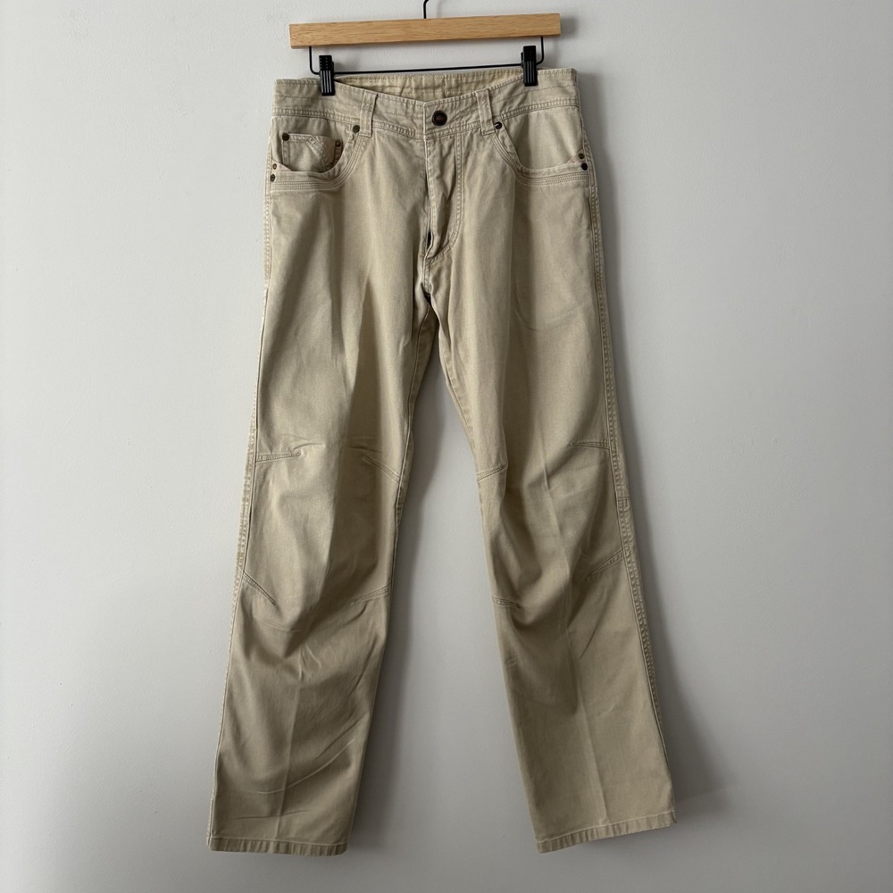 Kuhl Mens Easy Rider Patina Dye Canvas Pants Tan 32x32 Stretch Outdoor Workwear